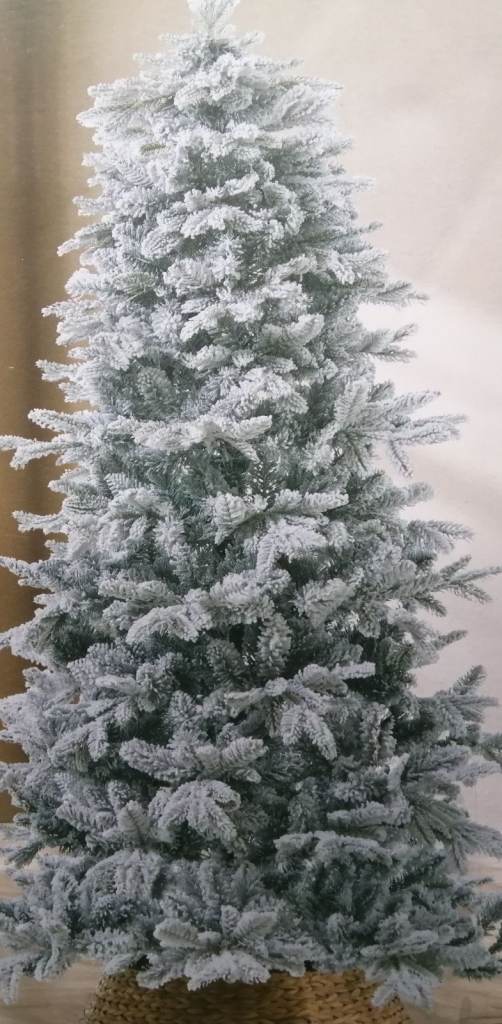 7ft premium snowy pine Christmas tree with stand in box