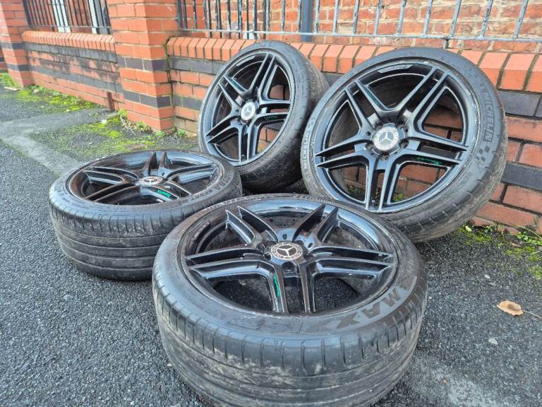 🌟Genuine Mercedes 18 inch staggered alloy wheels 5x112 with MATCHING TYRES