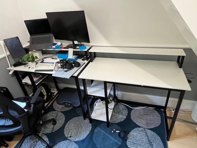 2 desks & 1 chair for home office (Free delivery)