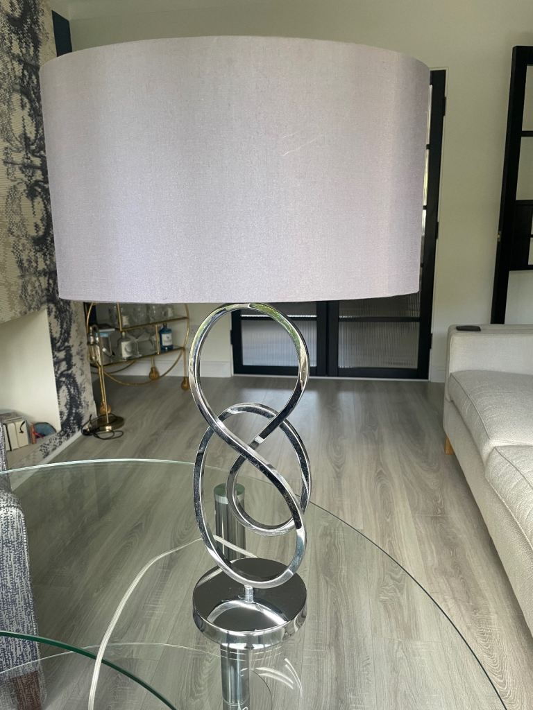 Silver lamp with Grey shade