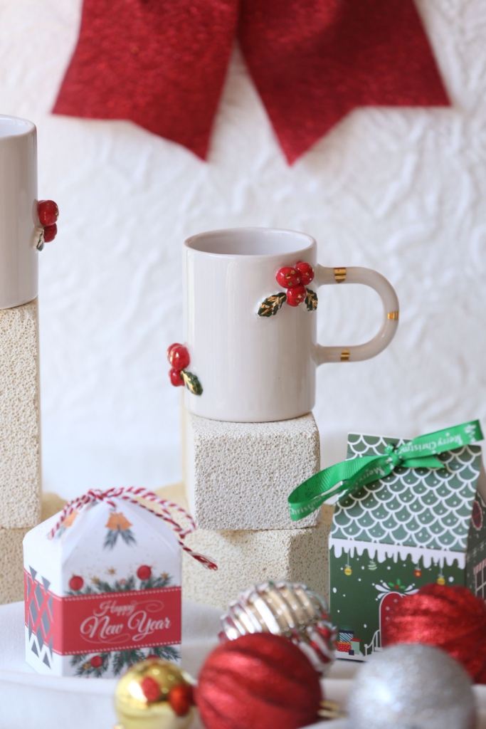 Christmas design Hand made ceramic coffee mug