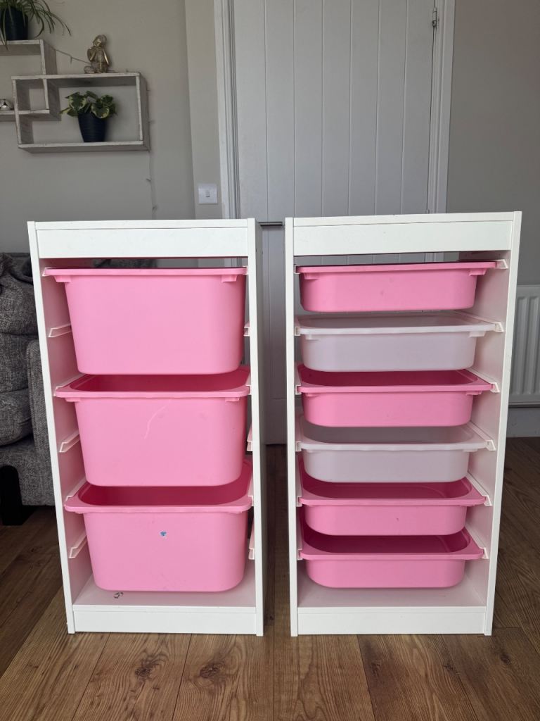 2x IKEA TROFAST Storage Units - Pink - Good Used Condition