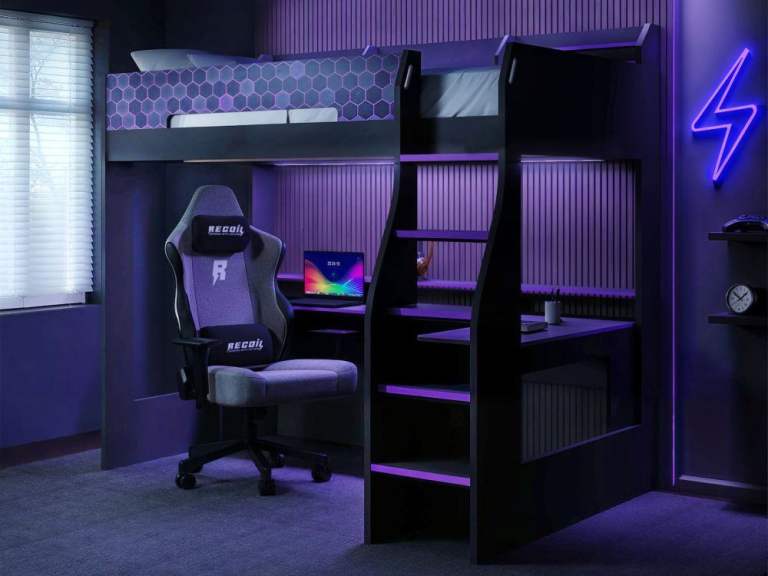 Small double high rise gaming bed