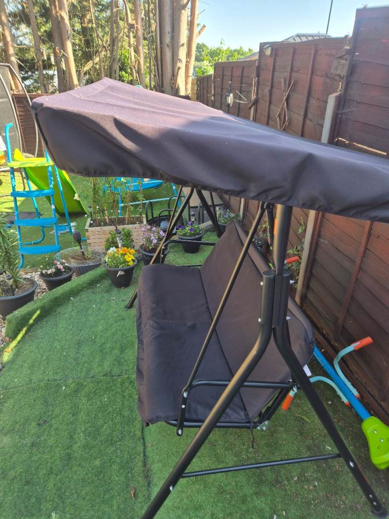 Garden swing bench with canopy 