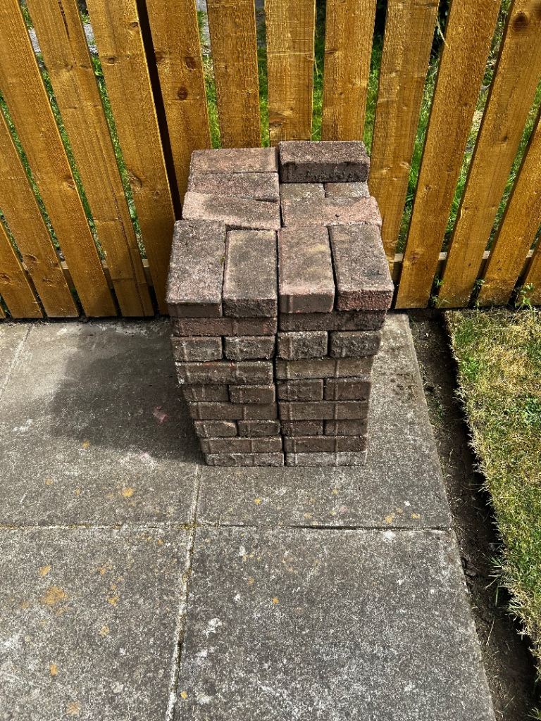 Stack of Used Brick Pavers – Brown, Good Condition