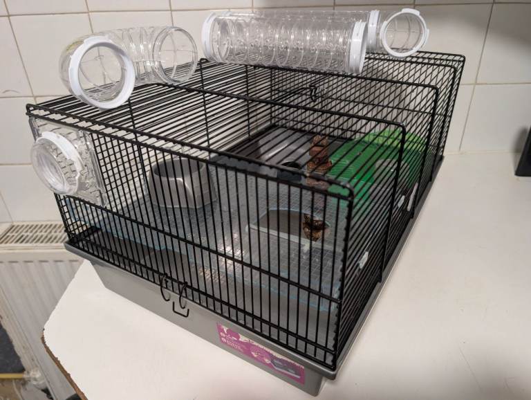 Medium size wired hamster, mice cage and accessories. 