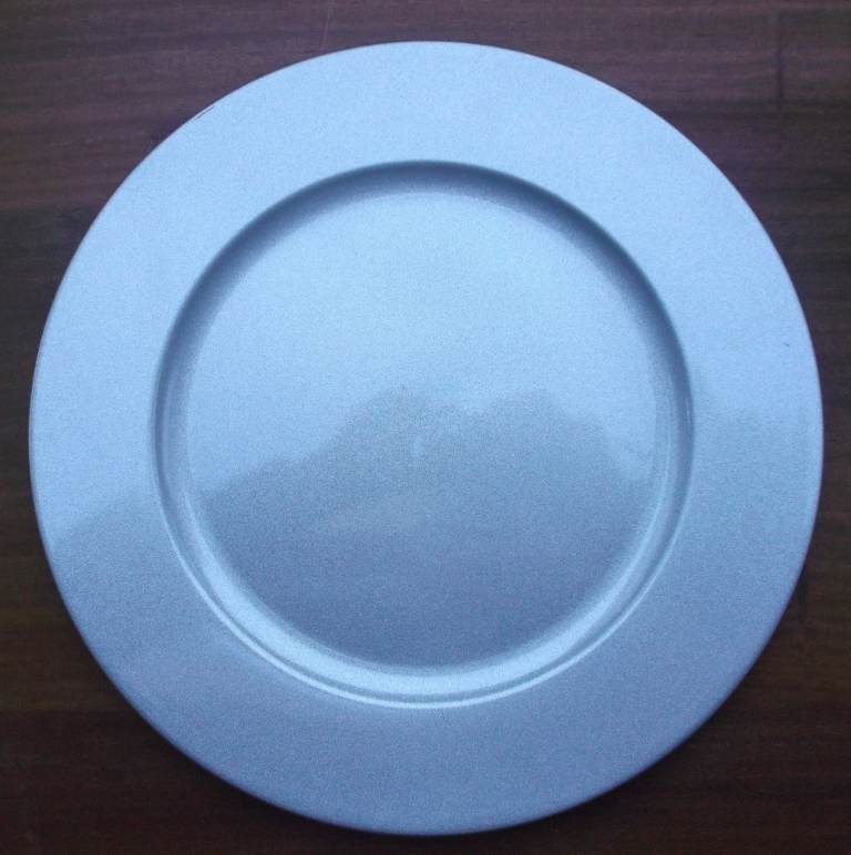 12 NEW Malamine Silver Charger Plates