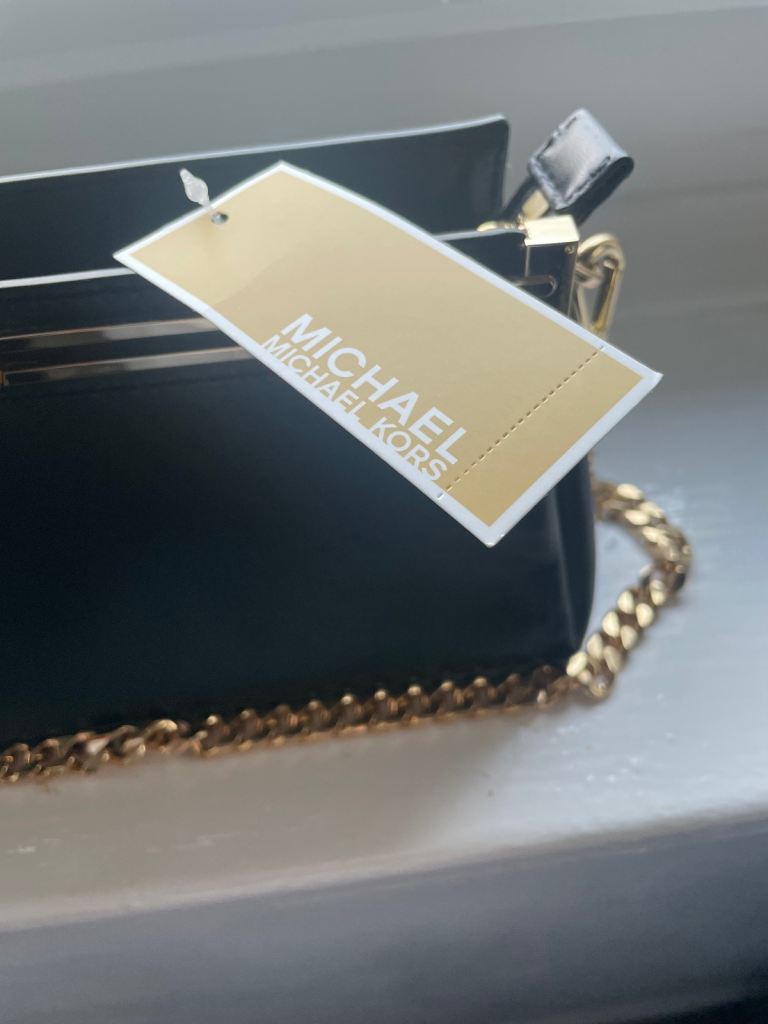 Ladies Black leather clutch bag