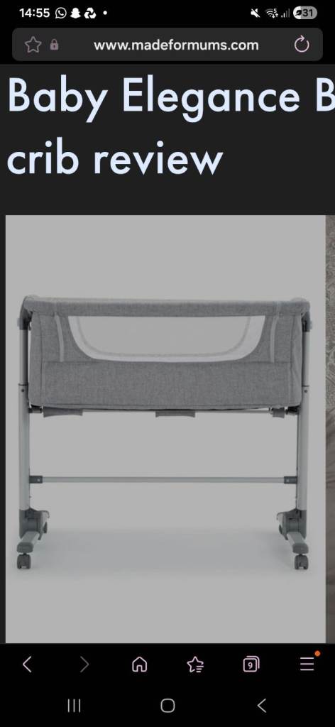 Baby Elegance Be By Me bedside crib