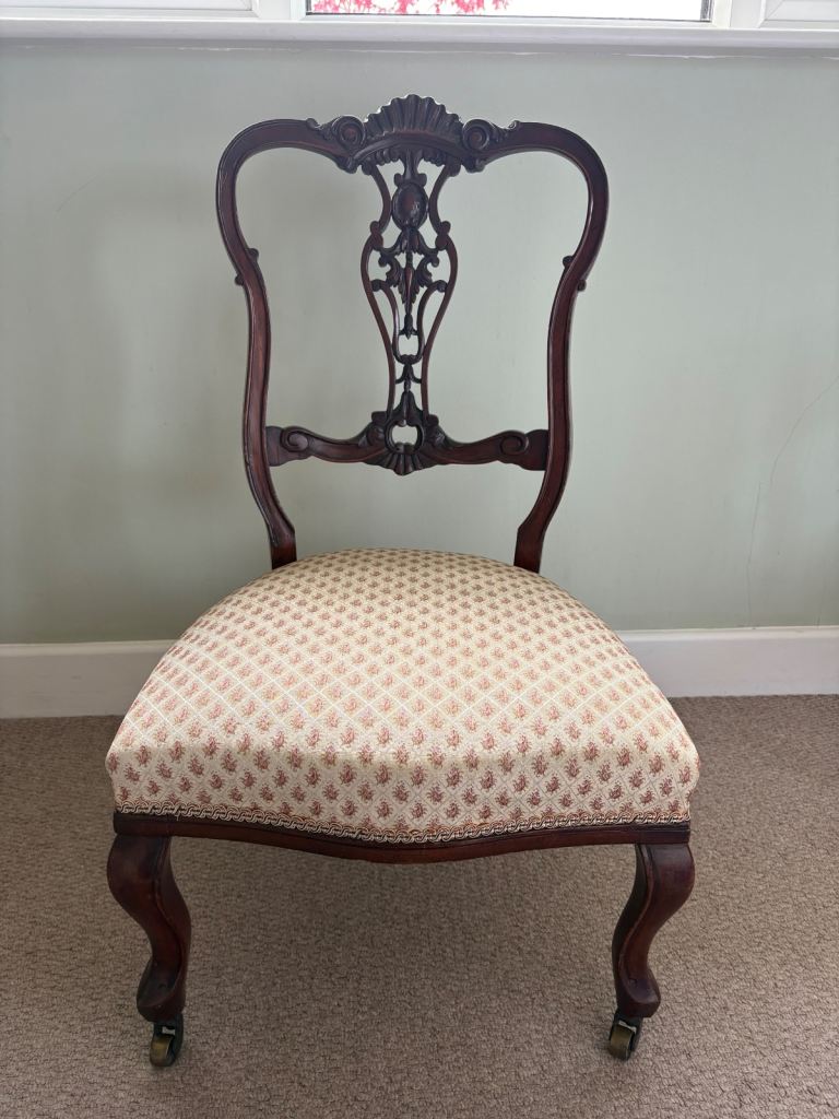 Antique Victorian/ Edwardian nursing/ boudoir chair 