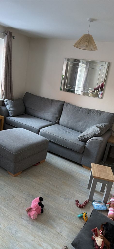 Next Stamford sofa with pouffee 