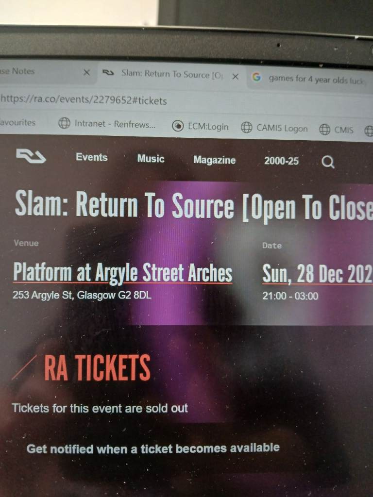 Ticket for Slam at the Arches 28/12/25