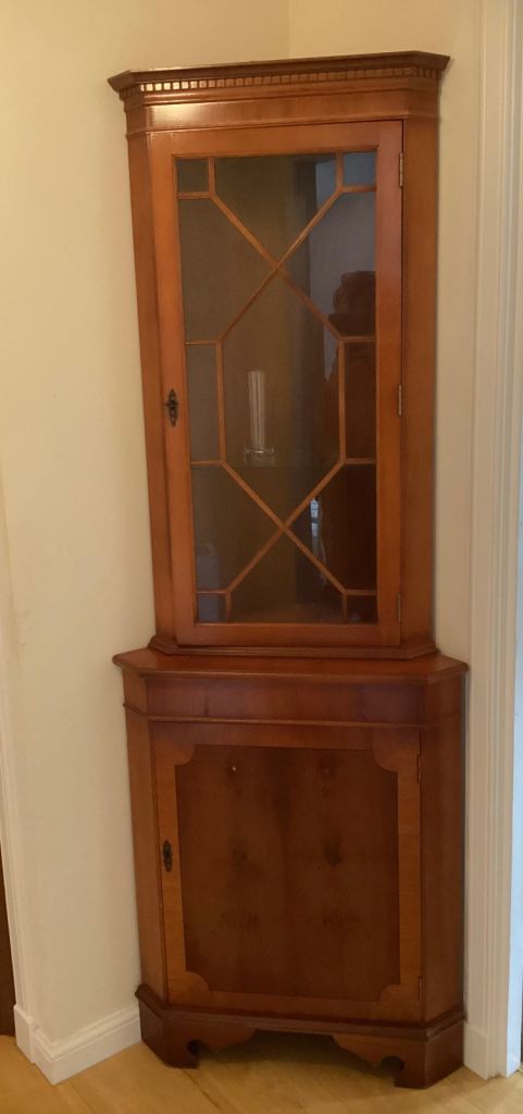 Yew corner cupboard