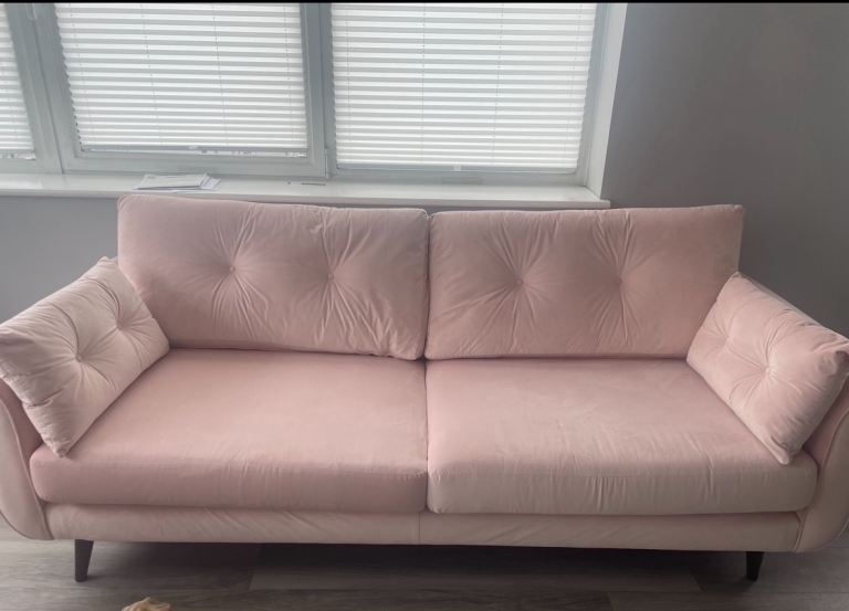 DFS pink/blush sofa set 2 and 4 seater 