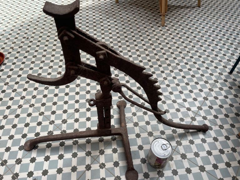 18th century iron cart jack 