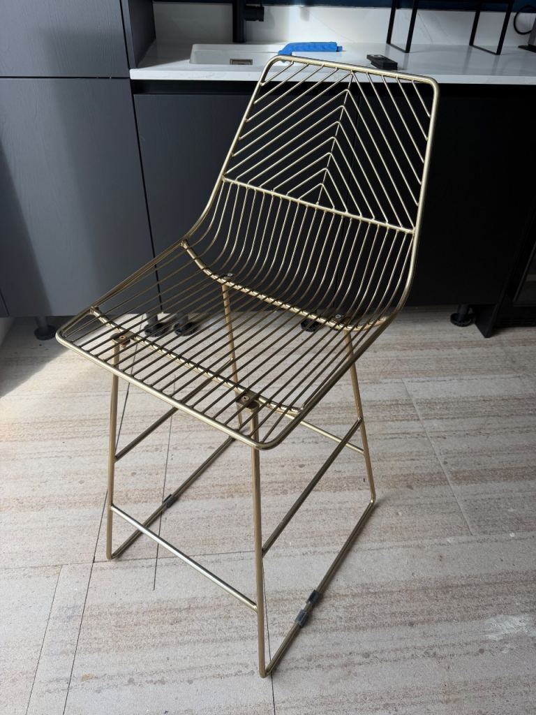 5  gold Bar stools with optional seat pads