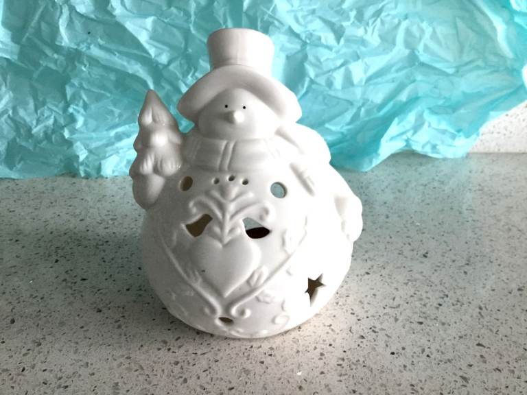 NEW Snowman Tea Light with Tea Light approx 150mm Tall