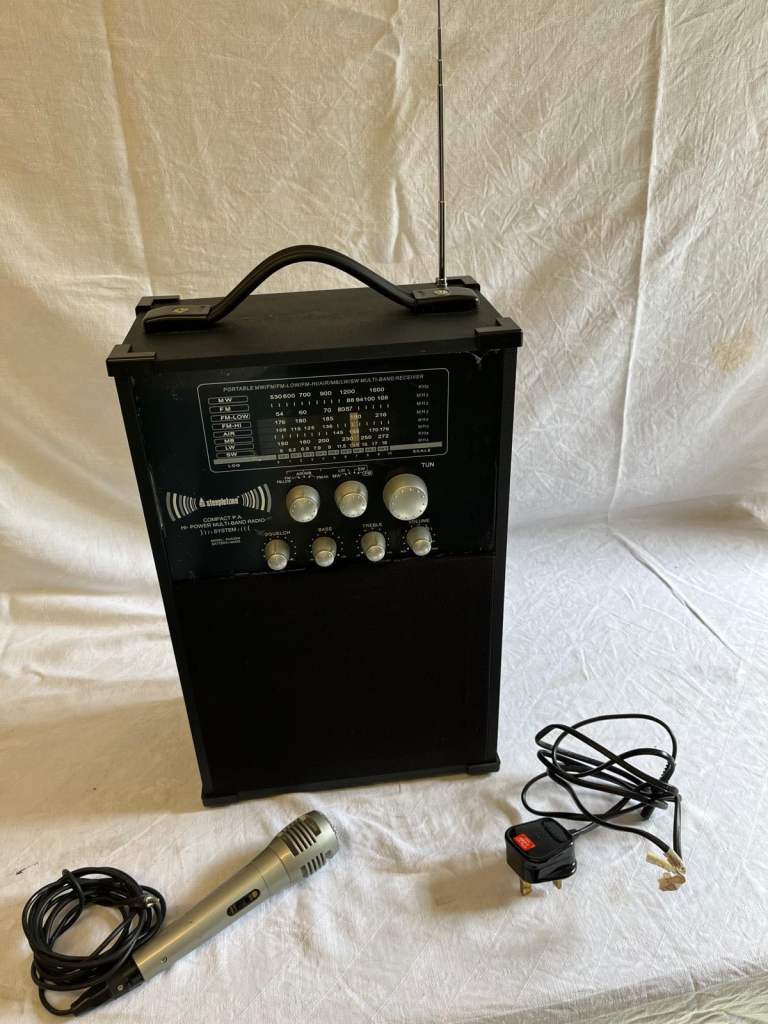 Steepletone PAR25W compact PA system and hi power multi band radio