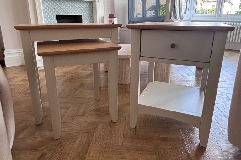 Free Nest of Tables and Matching side Table – needs TLC