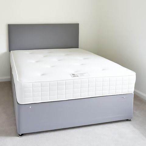 30% Off Get Today🎁 Special Discount Grey 4ft6 Double Divan Bed With Mattress – 📦Quick Dispatch *