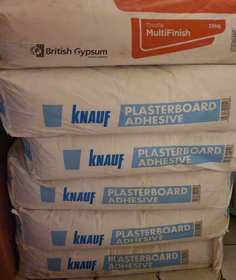 Plasterboard Adhesive and Mulitfinish Plaster