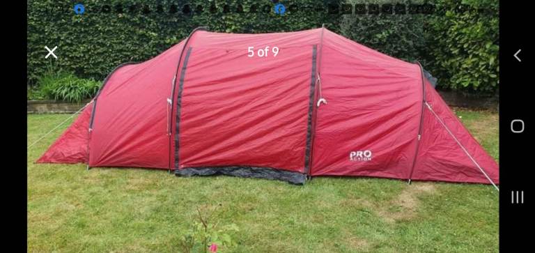 Pro Action 6 Person Tunnel Tent 2 Bedrooms, ideal for festival or family camping.