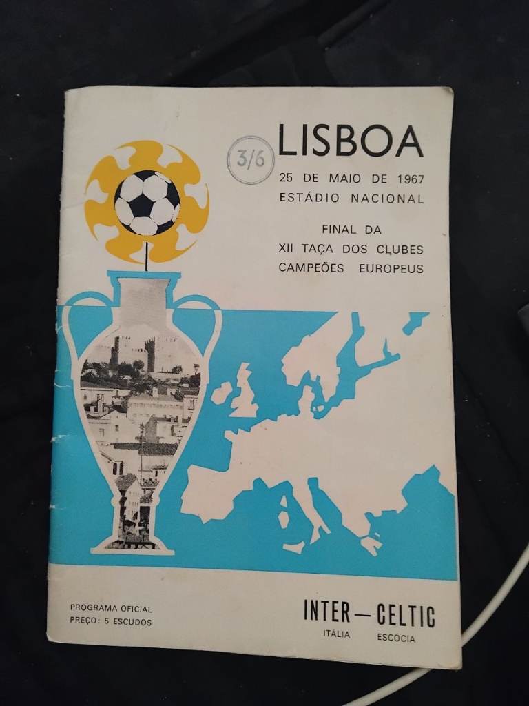 celtic official 1967 lisbon lions match program 