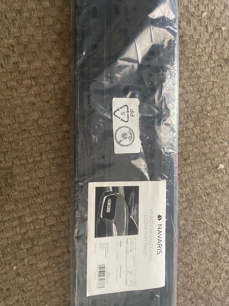 Navaris license plate frame. 