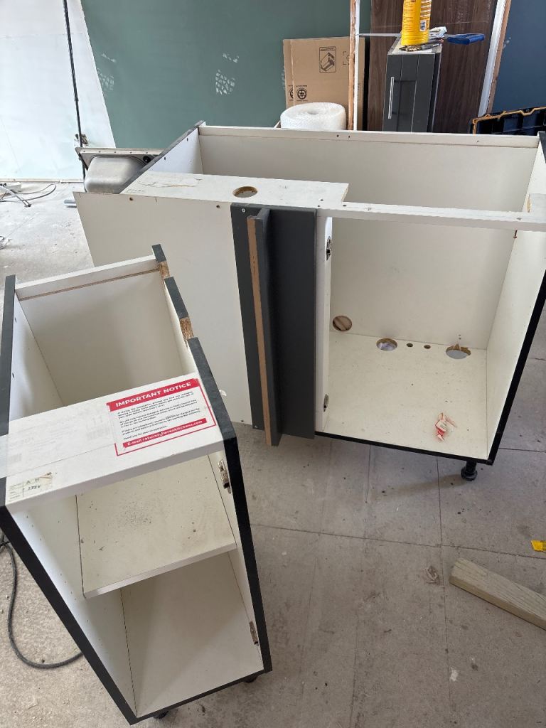 Wren Grey Shaker kitchen units with sink/tap