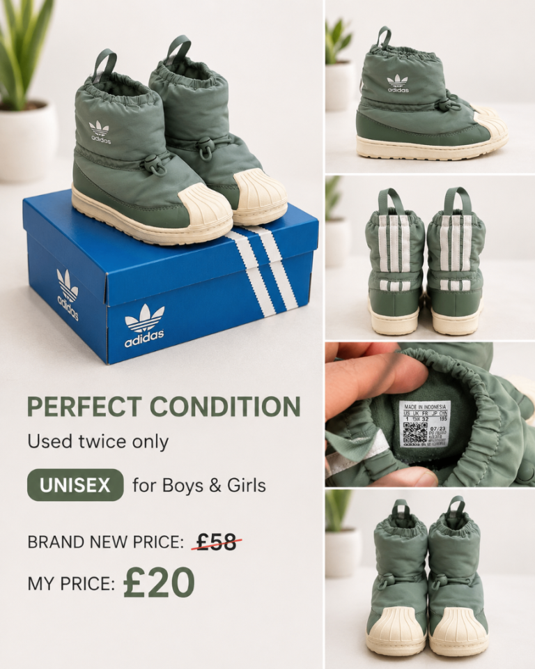 Adidas Kids Winter Boots – Green, Used Twice Only