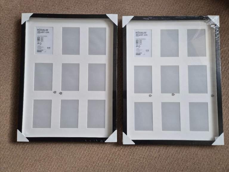 image for Brand new still wrapped 2 x IKEA RÖDALM Frame for 9 pictures, black, 46x61 cm