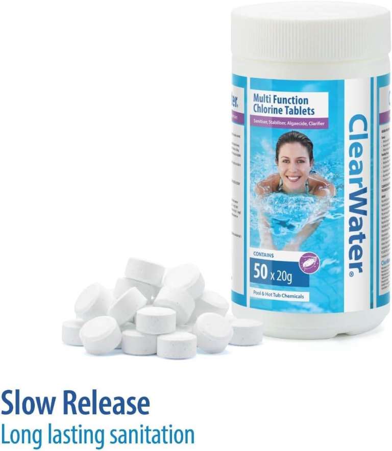 ClearWater Multi-Function Chlorine Tablets 50 x 20g – NEW