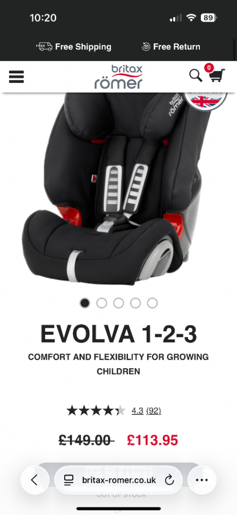 Britax Cosmos Evolva car seat & booster