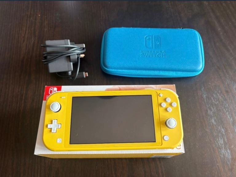 Nintendo Switch Lite (Yellow) with Official Carry Case and Charger