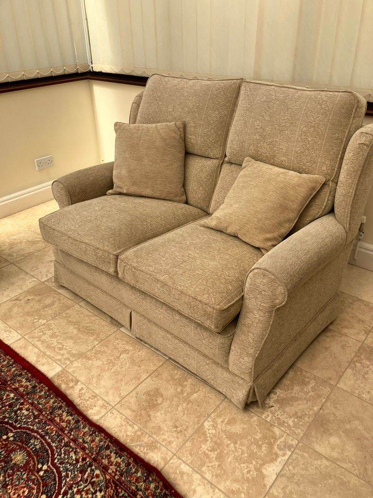 2 seater sofa, armchair and footstool
