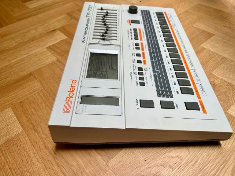 Roland TR-707 Drum machine with both HKA V2 ROM Expansion and Cymbals Board