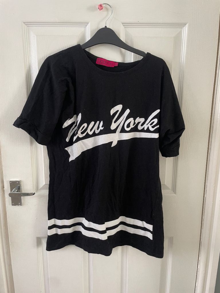 Boohoo Black 'New York' T-Shirt Dress - UK 12