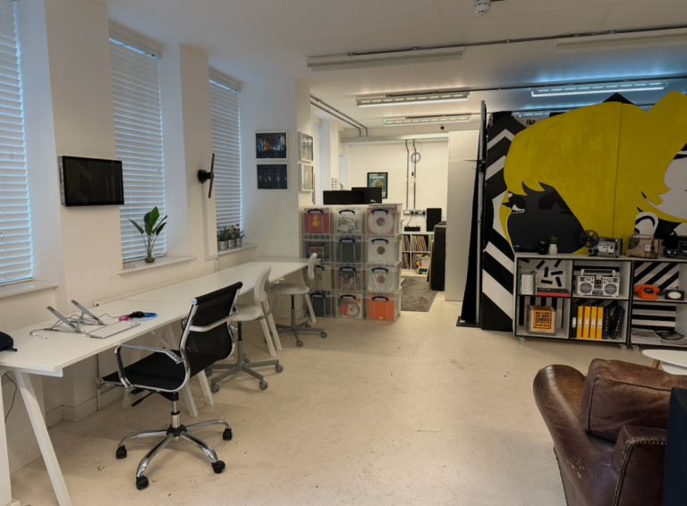 Desk to rent in friendly, creative shared office, Stroud Green, London.