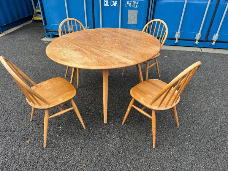 Ercol Elm Drop Leaf Table with Four  Chairs Possible Delivery
