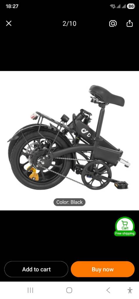 16" electric assist bike