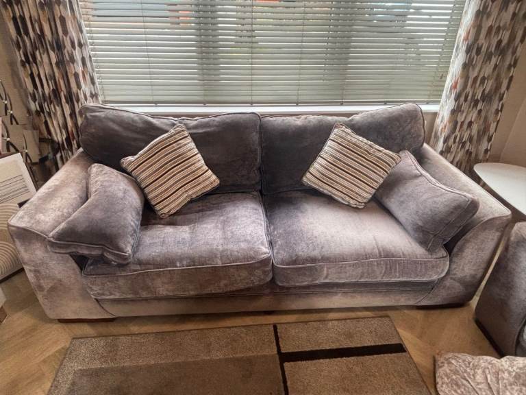 2 large stylish sofas & footstool with storage