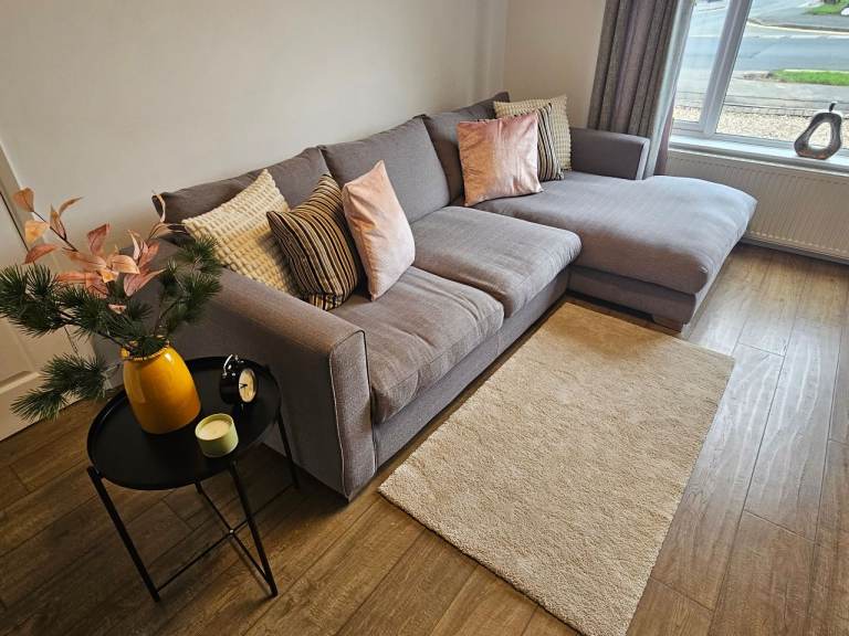 Sofology Large Grey Corner Sofa – Excellent Condition – Super Comfy – Delivery Available