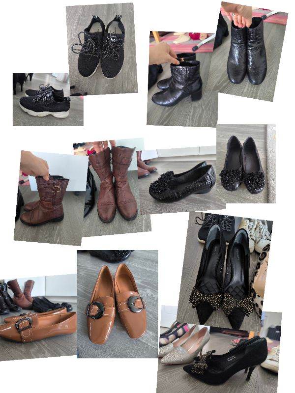 12 pairs of Women's Shoes – Various Styles, Good Condition