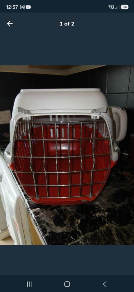 Pet Carrier for Small Animals - Red and White