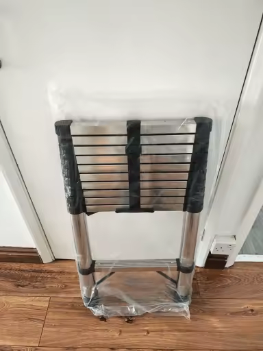 Stainless steel telescopic ladder, load capacity 150 kg, convenient extension, for inside walls