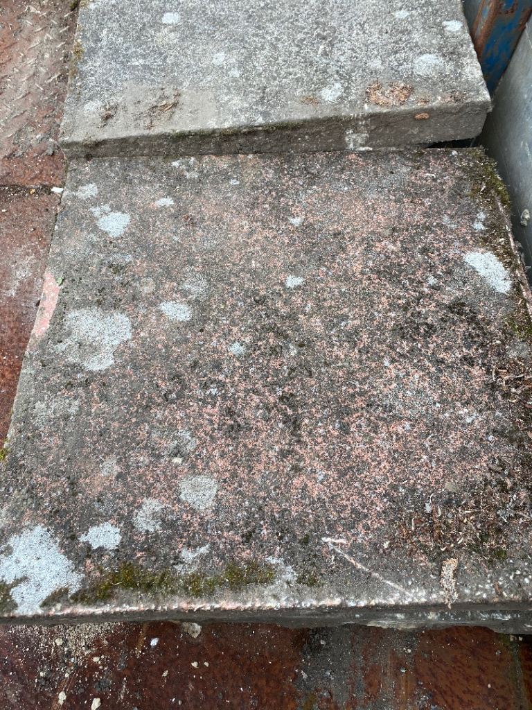 Used Concrete Garden Slabs - Grey, Fair Condition