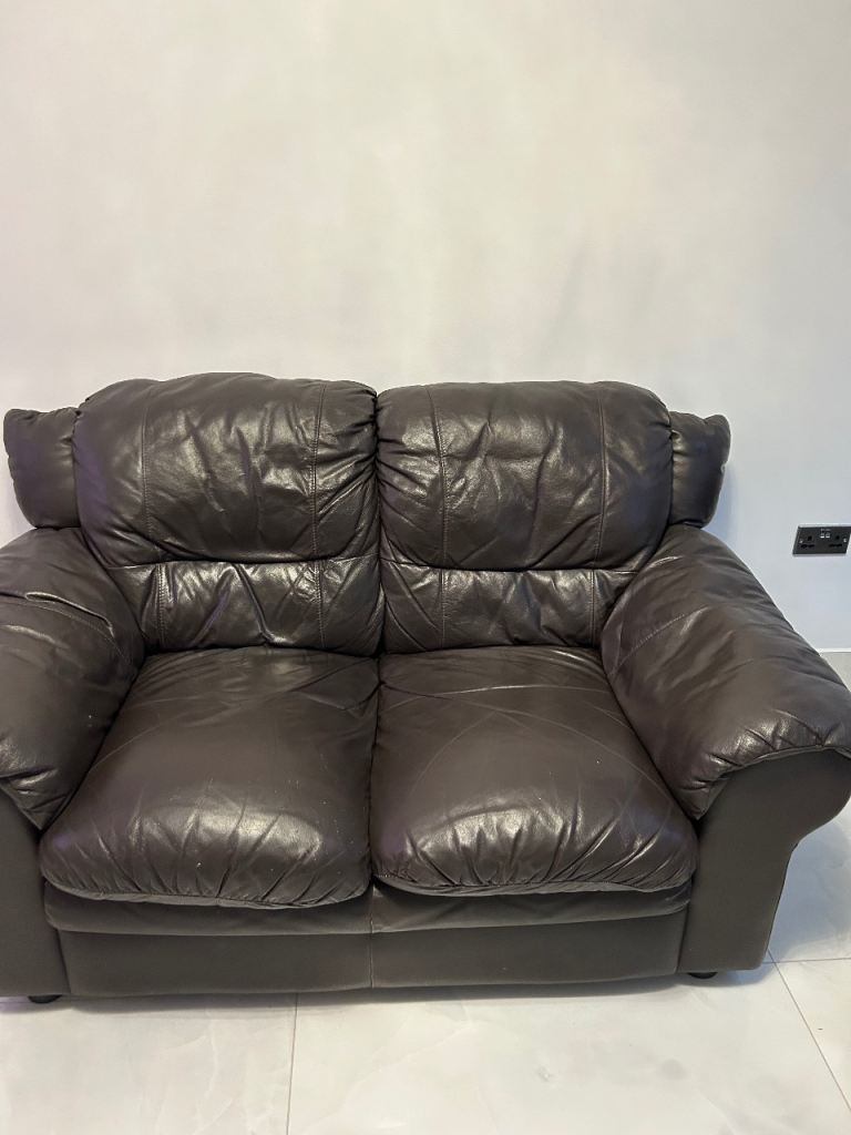 Leather brown sofa 