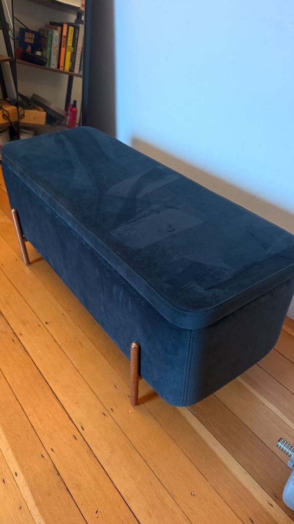 Blue Made Storage Ottoman Bench