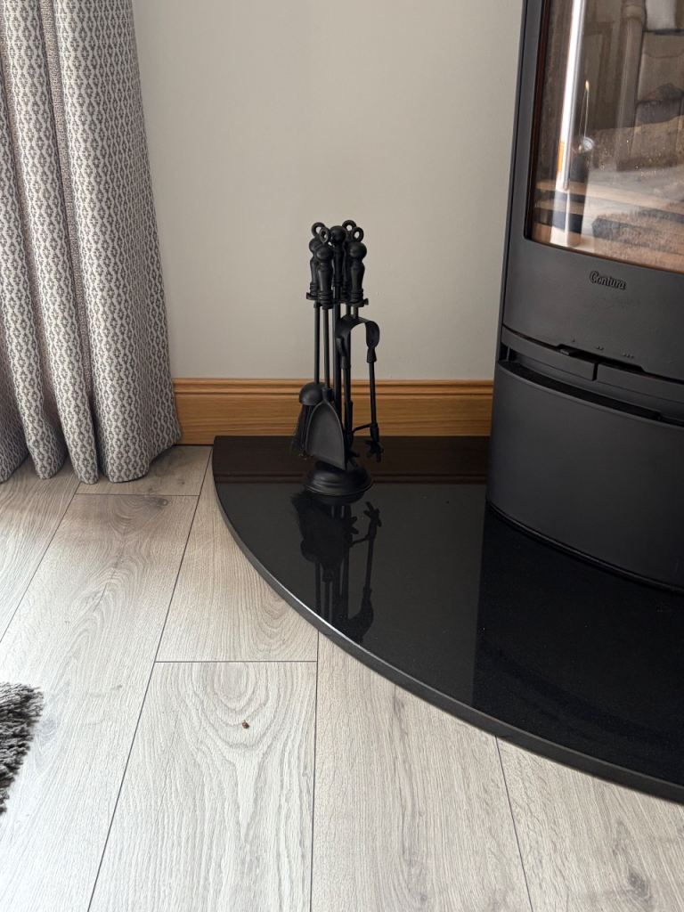 Classic Black Metal Fireplace Companion Set – Good Condition