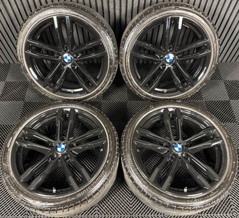 19" GENUINE BMW 3 SERIES 704 BLACK M SPORT F30 F31 F32 E90 E92 ALLOY WHEELS TYRES ALLOYS